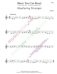 "Wayfaring Stranger" Music Format