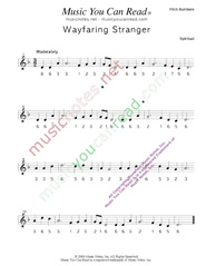 Click to Enlarge: "Wayfaring Stranger" Pitch Number Format