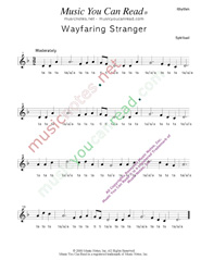 Click to Enlarge: "Wayfaring Stranger" Rhythm Format