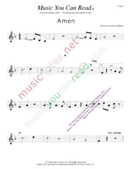 "Amen," Music Format