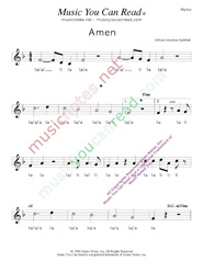 Click to Enlarge: "Amen," Rhythm Format
