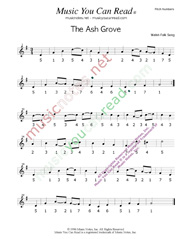 Click to Enlarge: "The Ash Grove," Pitch Number Format