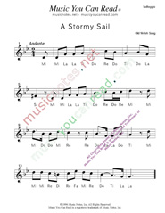 Click to Enlarge: "A Stormy Sail," Solfeggio Format