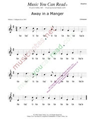 Click to Enlarge: "Away in a Manger," Rhythm Format