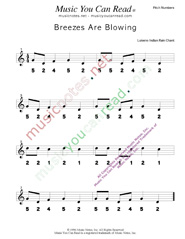 Click to Enlarge: "Breezes Are Blowing," Pitch Number Format