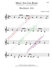 "Buckeye Jim," Music Format