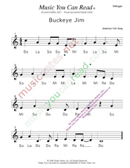 Click to Enlarge: "Buckeye Jim," Solfeggio Format