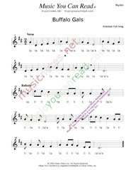 Click to Enlarge: "Buffalo Gals," Rhythm Format