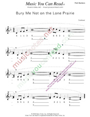 Click to Enlarge: "Bury Me Not on the Lone Prairie," Pitch Number Format
