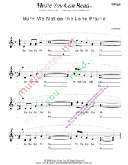 Click to Enlarge: "Bury Me Not on the Lone Prairie," Solfeggio Format