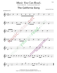 "The California Song," Music Format