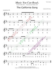 Click to Enlarge: "The California Song," Pitch Number Format
