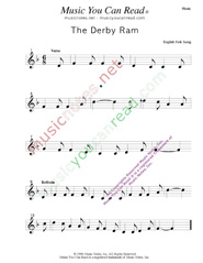 "The Derby Ram," Music Format