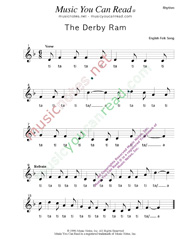 Click to Enlarge: "The Derby Ram," Rhythm Format