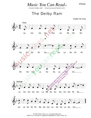 Click to Enlarge: "The Derby Ram," Solfeggio Format