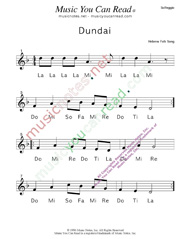Click to Enlarge: "Dundai," Solfeggio Format