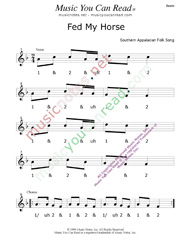 Click to enlarge: "Fed My Horse," Beats Format