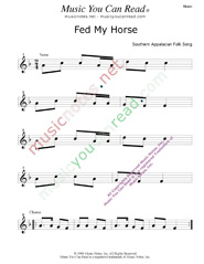 "Fed My Horse," Music Format