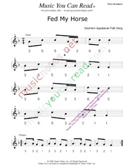 Click to Enlarge: "Fed My Horse," Pitch Number Format