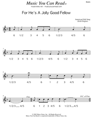 Click to enlarge: "For He's Jolly Good Fellow," Beats Format