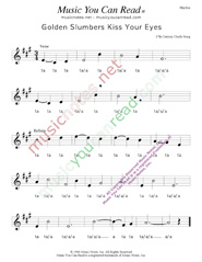 Click to Enlarge: "Golden Slumbers," Rhythm Format