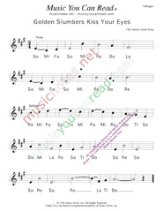 Click to Enlarge: "Golden Slumbers," Solfeggio Format