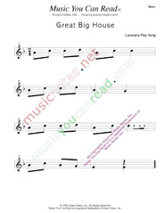 "Great Big House," Music Format