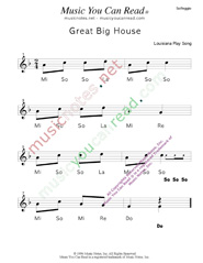 Click to Enlarge: "Great Big House," Solfeggio Format