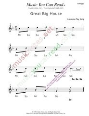 Click to Enlarge: "Great Big House," Solfeggio Format
