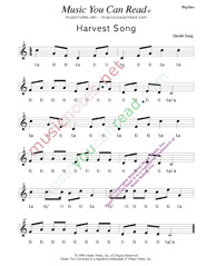 Click to Enlarge: "Harvest Song," Rhythm Format