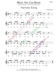 Click to Enlarge: "Harvest Song," Rhythm Format