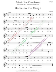 Click to Enlarge: "Home on the Range," Solfeggio Format