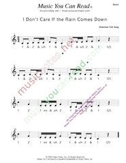 Click to enlarge: "I Don't Care if the Rain Comes Down," Beats Format