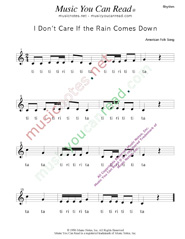 Click to Enlarge: "I Don't Care if the Rain Comes Down," Rhythm Format