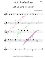"Let Us Sing Together," Music Format