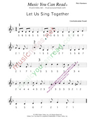 Click to Enlarge: "Let Us Sing Together," Pitch Number Format