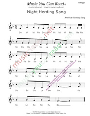 Click to Enlarge: "BuNight Herding Song," Solfeggio Format