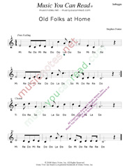 Click to Enlarge: "Old Folks at Home," Solfeggio Format