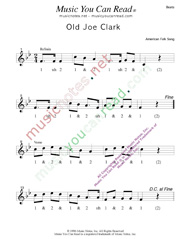 Click to enlarge: "Old Joe Clark," Beats Format