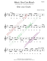 Click to Enlarge: "Old Joe Clark," Rhythm Format