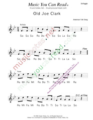 Click to Enlarge: "Old Joe Clark," Solfeggio Format