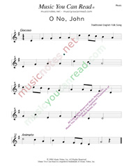 "O No, John," Music Format