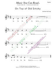 Click to Enlarge: "On Top of Old Smoky," Rhythm Format