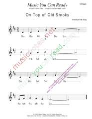 Click to Enlarge: "On Top of Old Smoky," Solfeggio Format