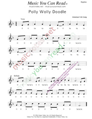 Click to Enlarge: "Polly Wolly Doodle," Rhythm Format
