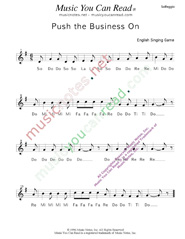 Click to Enlarge: "Push the Business On," Solfeggio Format