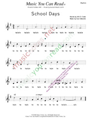 Click to Enlarge: "Down by the Bay" Rhythm Format