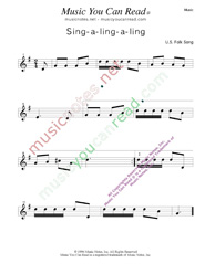 "Sing-a-ling-a-ling," Music Format