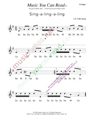 Click to Enlarge: "Sing-a-ling-a-ling," Solfeggio Format