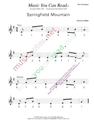 Click to Enlarge: "Springfield Mountain," Pitch Number Format